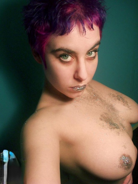 Sexy girl Babybird sports a touch of glitter while freeing her nice tits 83697708
