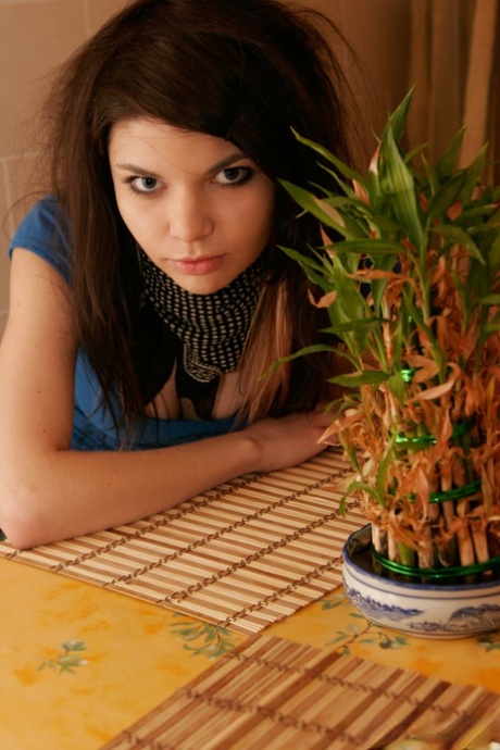 Young solo girl Kaira 18 shows some cleavage during non-nude action 52110540