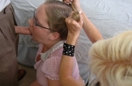 Blonde mom teaches her young daughter how to take a cock in the butthole 11873124