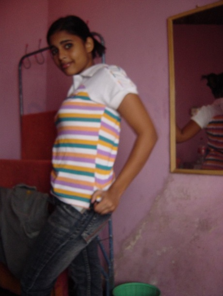 Indian solo girl fondles her large boobs after stripping to her panties 60957728