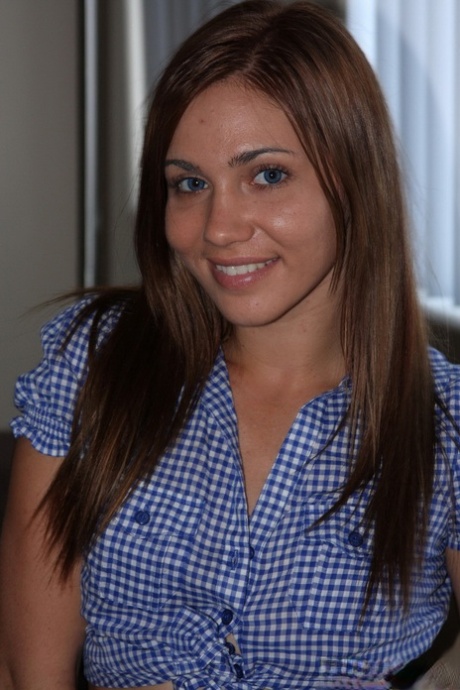 Girl next-door type goes topless before pulling down cutoff shorts 12477911