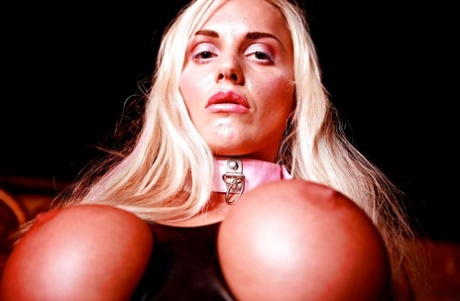 Blonde babe with huge round jugs Jordan Pryce posing in erotic outfit 33208869